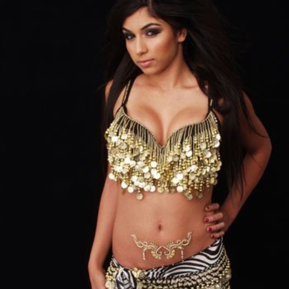 Tops - Belly Dancer Beaded Coin Halter Top - SMALL/MEDIUM